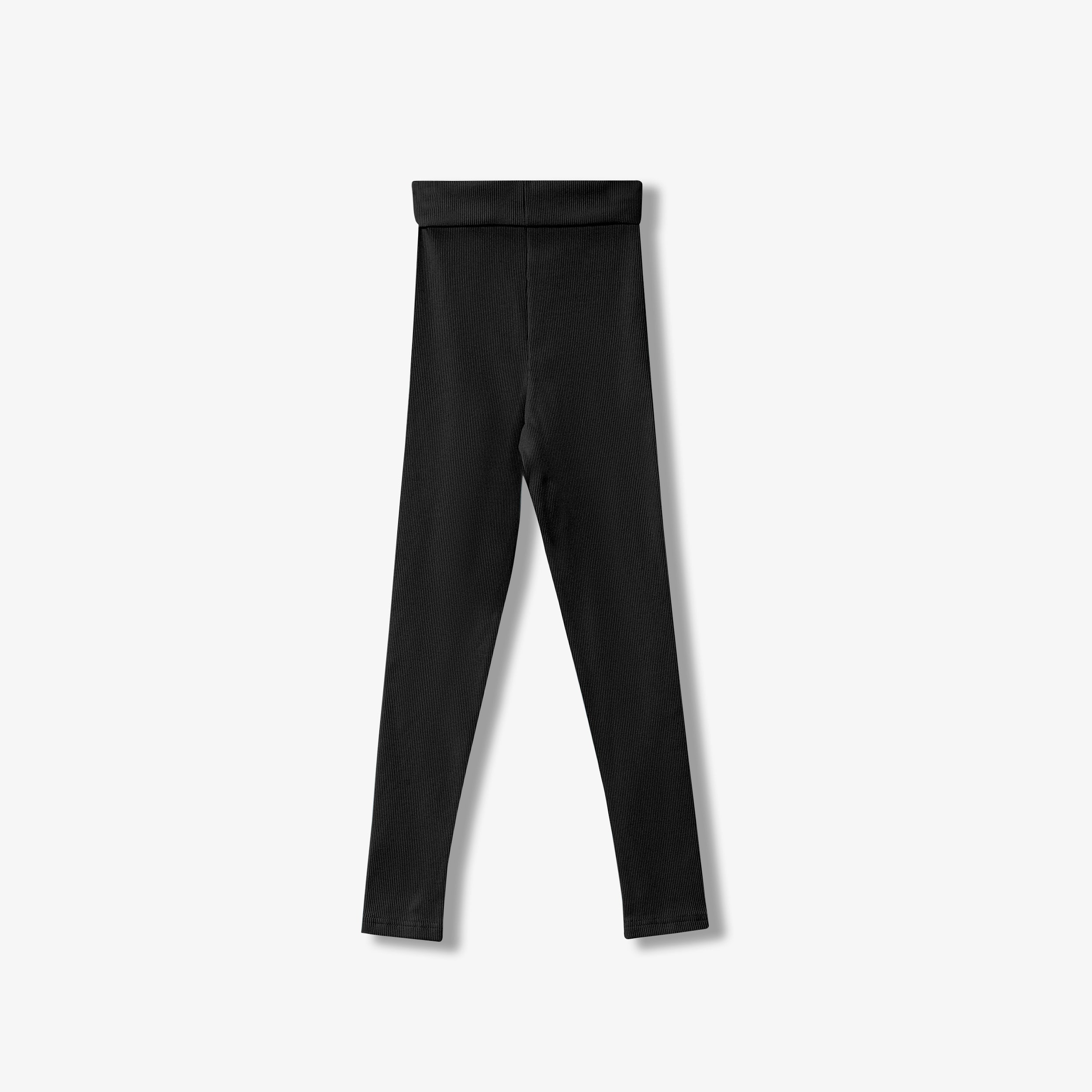 SPORTLICHE, GERIPPTE LEGGINGS AUS BAUMWOLLE – LANG